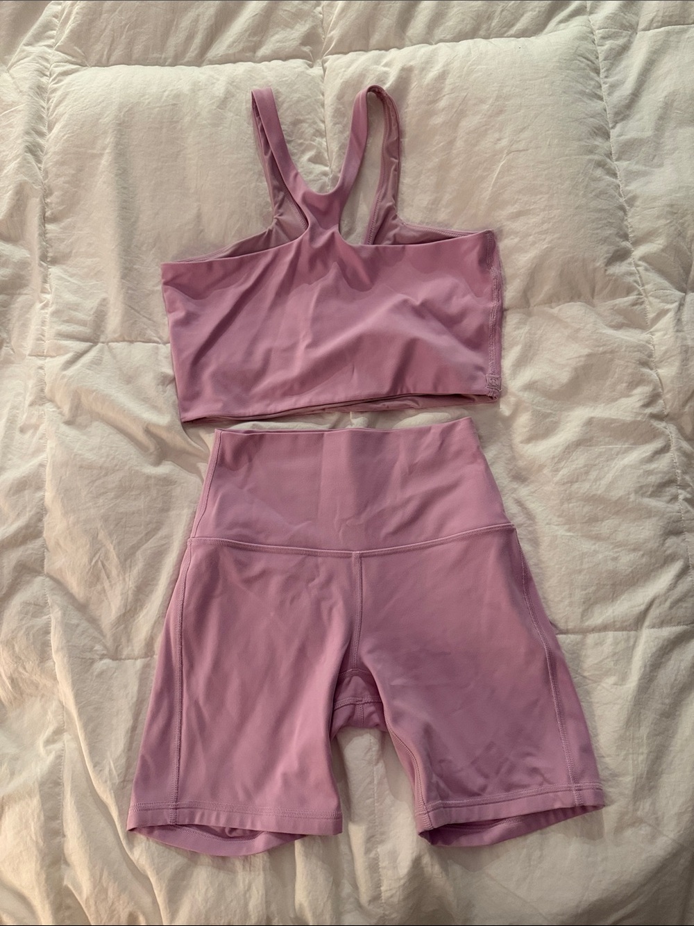 Women’s Mauve Sports Bra and High-Waist Biker Shorts Set